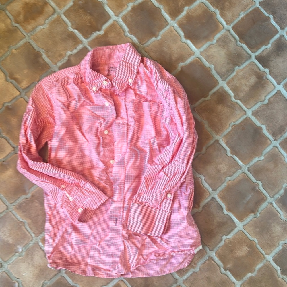 J.Crew size 6/7 cotton, lightweight shirt, red white checkered button down